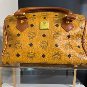MCM Cognac Monogram Satchel – Vintage